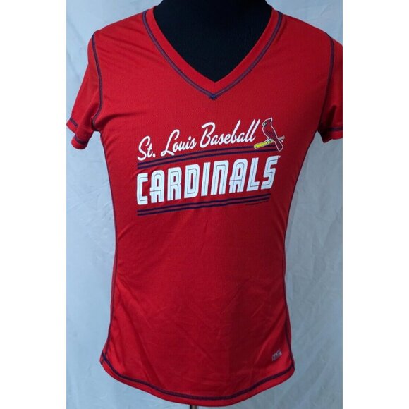 St Louis Cardinals MLB Genuine Merchandise TX3 Cool Large Red V-Neck Jersey Top - Picture 1 of 13